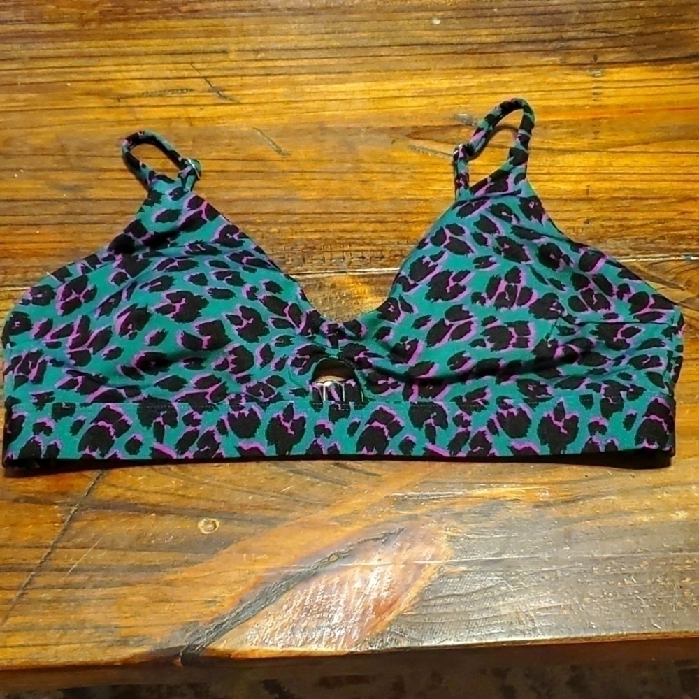 𝅺h&m Animal Print Bikini Top Sz 12